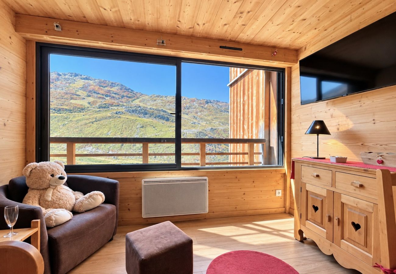 Appartement à Les Menuires - (BZ.55) 2 pièces vue montagne, skis aux pieds